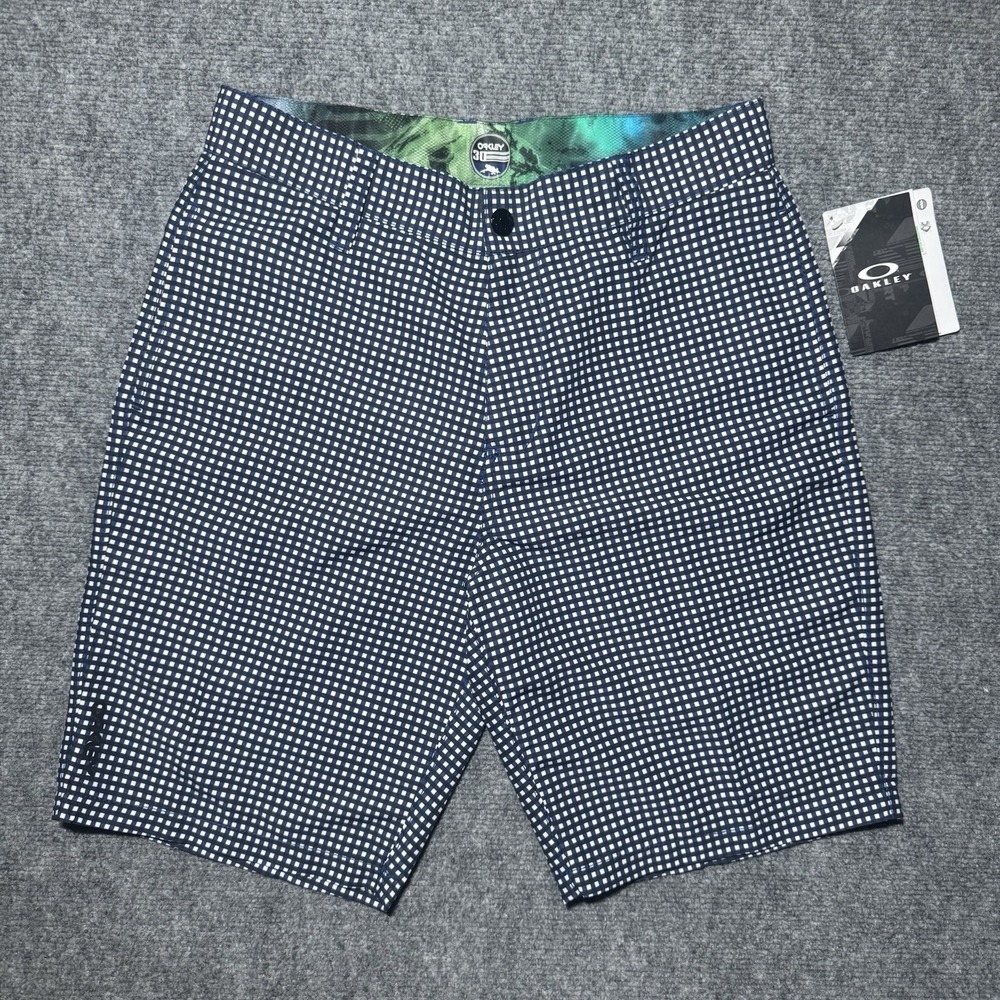 VTG Oakley Jupiter Collection Concealment Shorts‎ Blue Plaid Men Size 30 NEW NWT